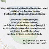 ČESTITKA POVODOM DANA OPĆINE KLOŠTAR IVANIĆ I DANA BRANITELJA 24. LIPNJA