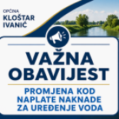 VAŽNA OBAVIJEST – PROMJENA KOD NAPLATE NAKNADE ZA UREĐENJE VODA