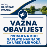 VAŽNA OBAVIJEST – PROMJENA KOD NAPLATE NAKNADE ZA UREĐENJE VODA