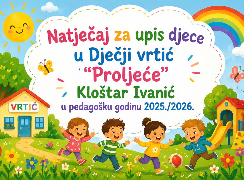 natječaj za upis djece u dječji vrtić proljeće