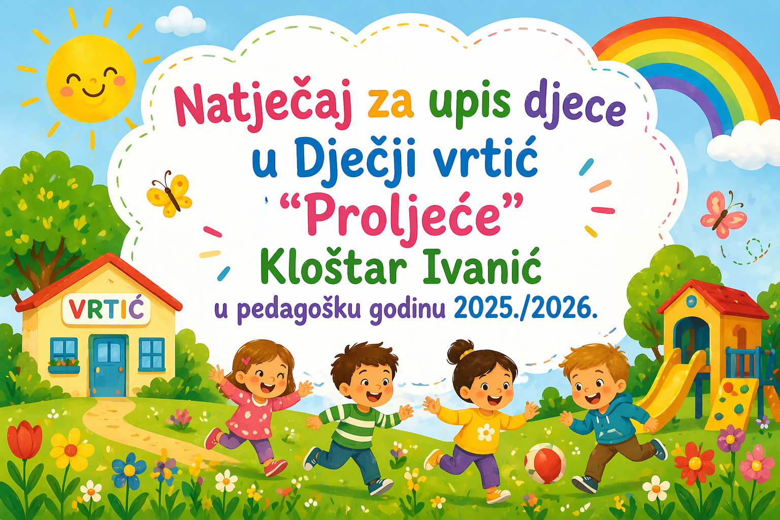 natječaj za upis djece u dječji vrtić proljeće