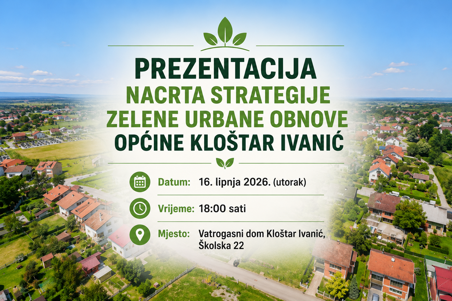 PREZENTACIJA NACRTA STRATEGIJE ZELENE URBANE OBNOVE OPĆINE KLOŠTAR IVANIĆ