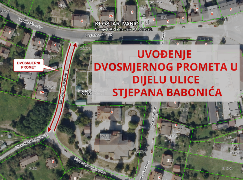 UVOĐENJE DVOSMJERNOG PROMETA U DIJELU ULICE STJEPANA BABONIĆA