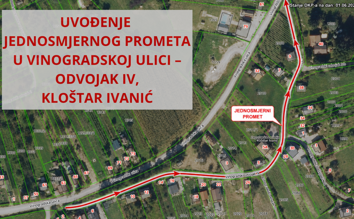 UVOĐENJE JEDNOSMJERNOG PROMETA U VINOGRADSKOJ ULICI – ODVOJAK IV (1)