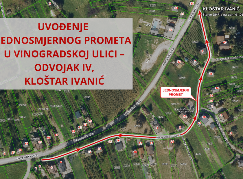 UVOĐENJE JEDNOSMJERNOG PROMETA U VINOGRADSKOJ ULICI – ODVOJAK IV (1)